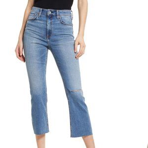 NWOT RAG & BONE Nina High Waist Shorty Crop Flare Leg Jeans, size 26